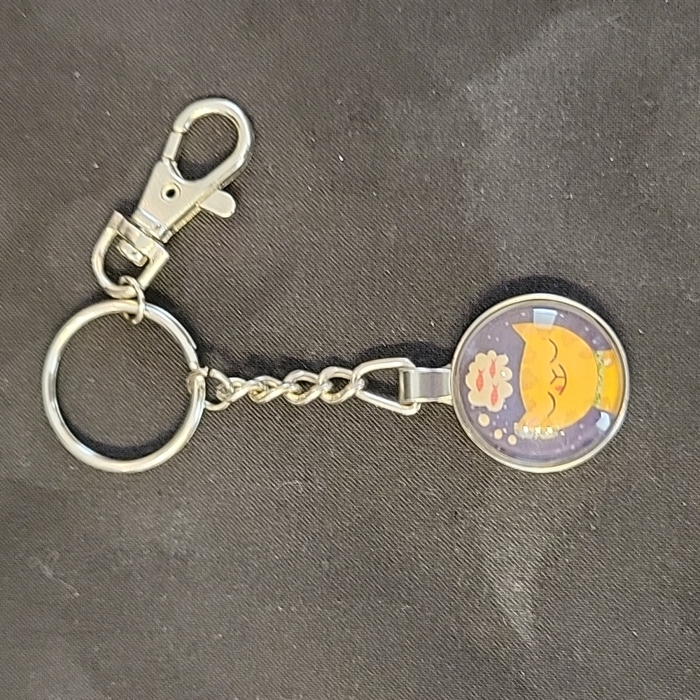 Silver Plated Cat Keychain - Picture 2 of 4